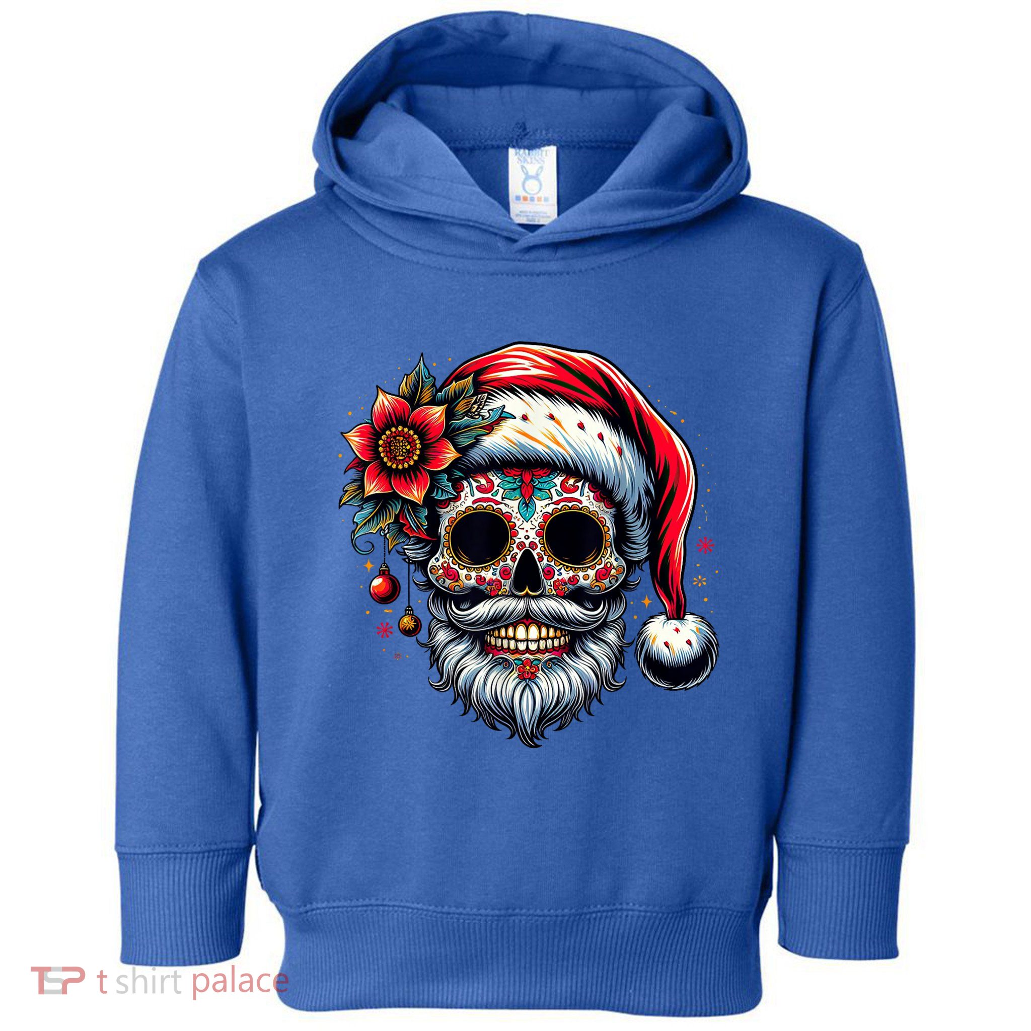 Santa Sugar Skull Mexican Calavera Christmas Toddler Hoodie