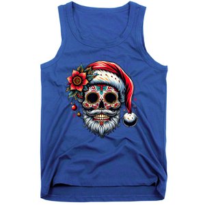 Santa Sugar Skull Mexican Calavera Christmas Tank Top