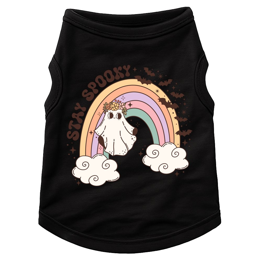 Stays Spooky Skeleton Dripping Face Halloween Spooky Season Gift Doggie Tank