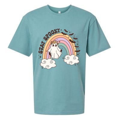 Stays Spooky Skeleton Dripping Face Halloween Spooky Season Gift Sueded Cloud Jersey T-Shirt
