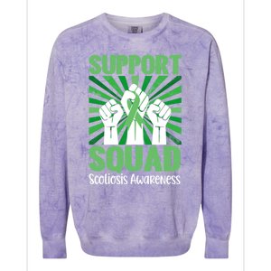 Scoliosis Support Squad Family Scoliosis Awareness Month Gift Colorblast Crewneck Sweatshirt