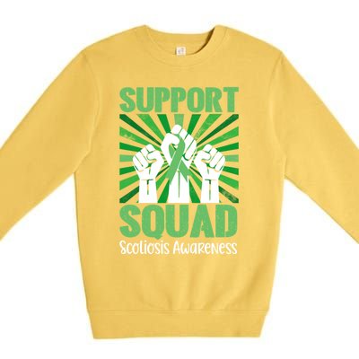 Scoliosis Support Squad Family Scoliosis Awareness Month Gift Premium Crewneck Sweatshirt