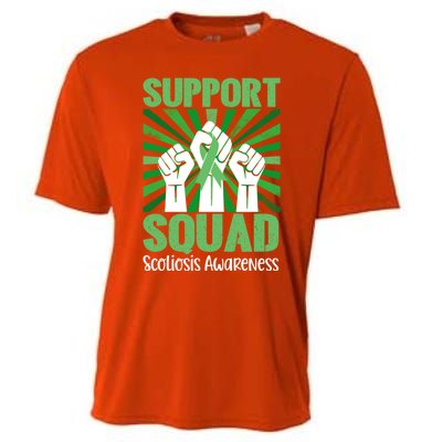 Scoliosis Support Squad Family Scoliosis Awareness Month Gift Cooling Performance Crew T-Shirt