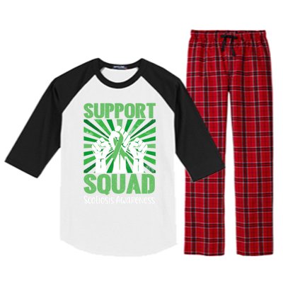 Scoliosis Support Squad Family Scoliosis Awareness Month Gift Raglan Sleeve Pajama Set