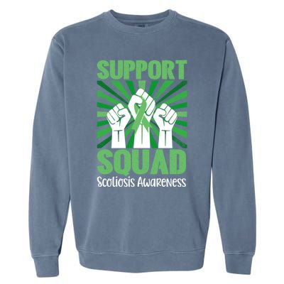 Scoliosis Support Squad Family Scoliosis Awareness Month Gift Garment-Dyed Sweatshirt