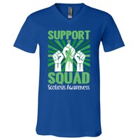 Scoliosis Support Squad Family Scoliosis Awareness Month Gift V-Neck T-Shirt