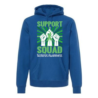 Scoliosis Support Squad Family Scoliosis Awareness Month Gift Premium Hoodie