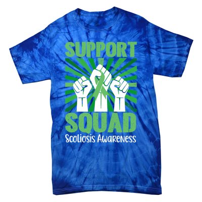 Scoliosis Support Squad Family Scoliosis Awareness Month Gift Tie-Dye T-Shirt