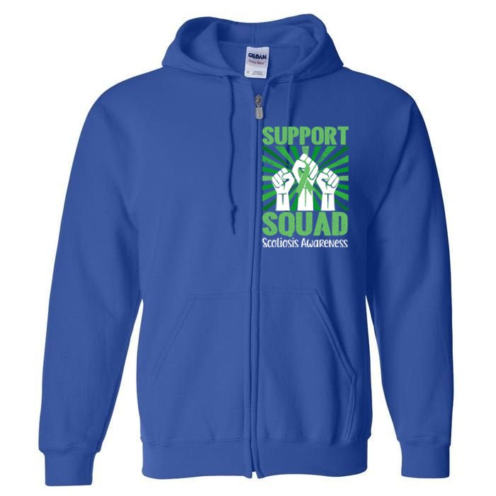 Scoliosis Support Squad Family Scoliosis Awareness Month Gift Full Zip Hoodie