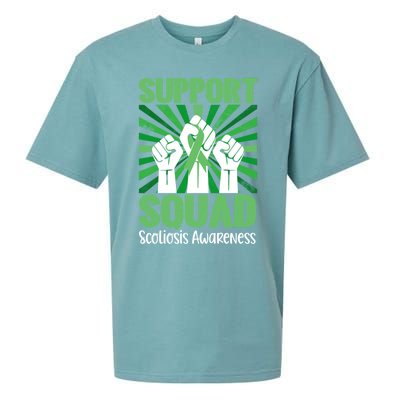 Scoliosis Support Squad Family Scoliosis Awareness Month Gift Sueded Cloud Jersey T-Shirt