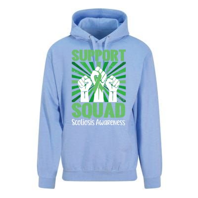 Scoliosis Support Squad Family Scoliosis Awareness Month Gift Unisex Surf Hoodie