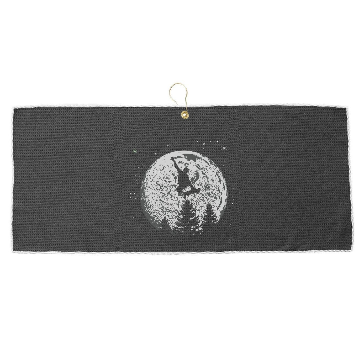 Skater Skateboarder Skateboard Moon Skateboarding Gift Large Microfiber Waffle Golf Towel