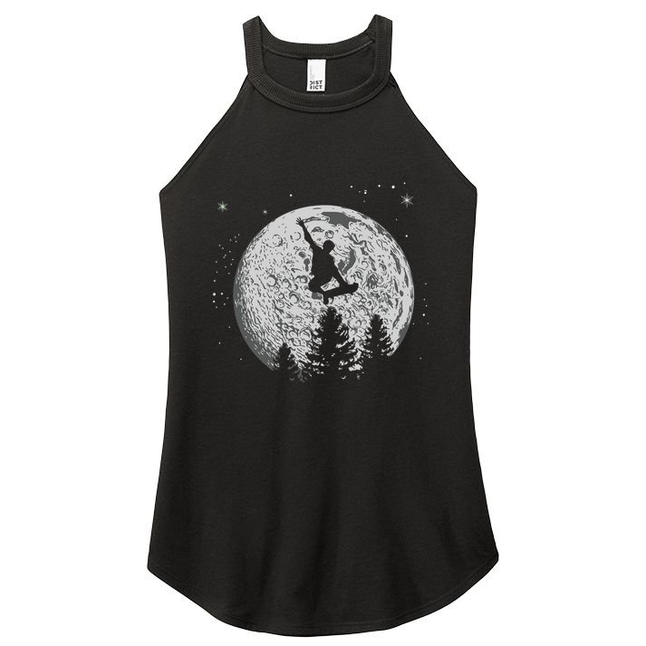 Skater Skateboarder Skateboard Moon Skateboarding Gift Women's Perfect Tri Rocker Tank
