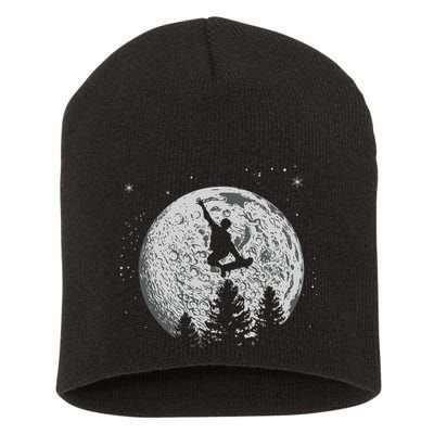 Skater Skateboarder Skateboard Moon Skateboarding Gift Short Acrylic Beanie