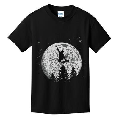 Skater Skateboarder Skateboard Moon Skateboarding Gift Kids T-Shirt