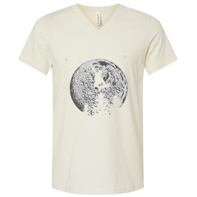 Skater Skateboarder Skateboard Moon Skateboarding Gift V-Neck T-Shirt