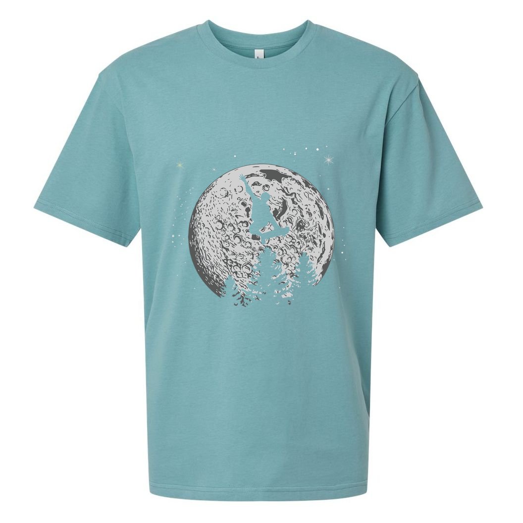 Skater Skateboarder Skateboard Moon Skateboarding Gift Sueded Cloud Jersey T-Shirt