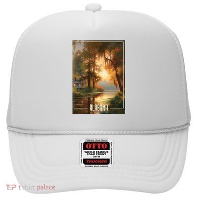 Serene Southern Sunset Alabama High Crown Mesh Back Trucker Hat