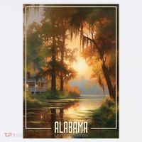 Serene Southern Sunset Alabama Flatbill Hat