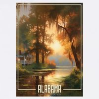 Serene Southern Sunset Alabama Trucker Hat