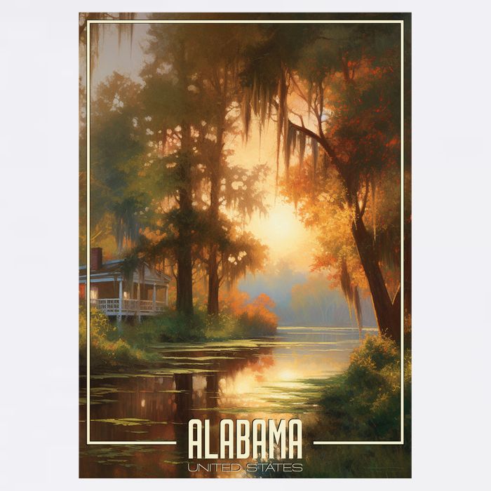 Serene Southern Sunset Alabama Trucker Hat