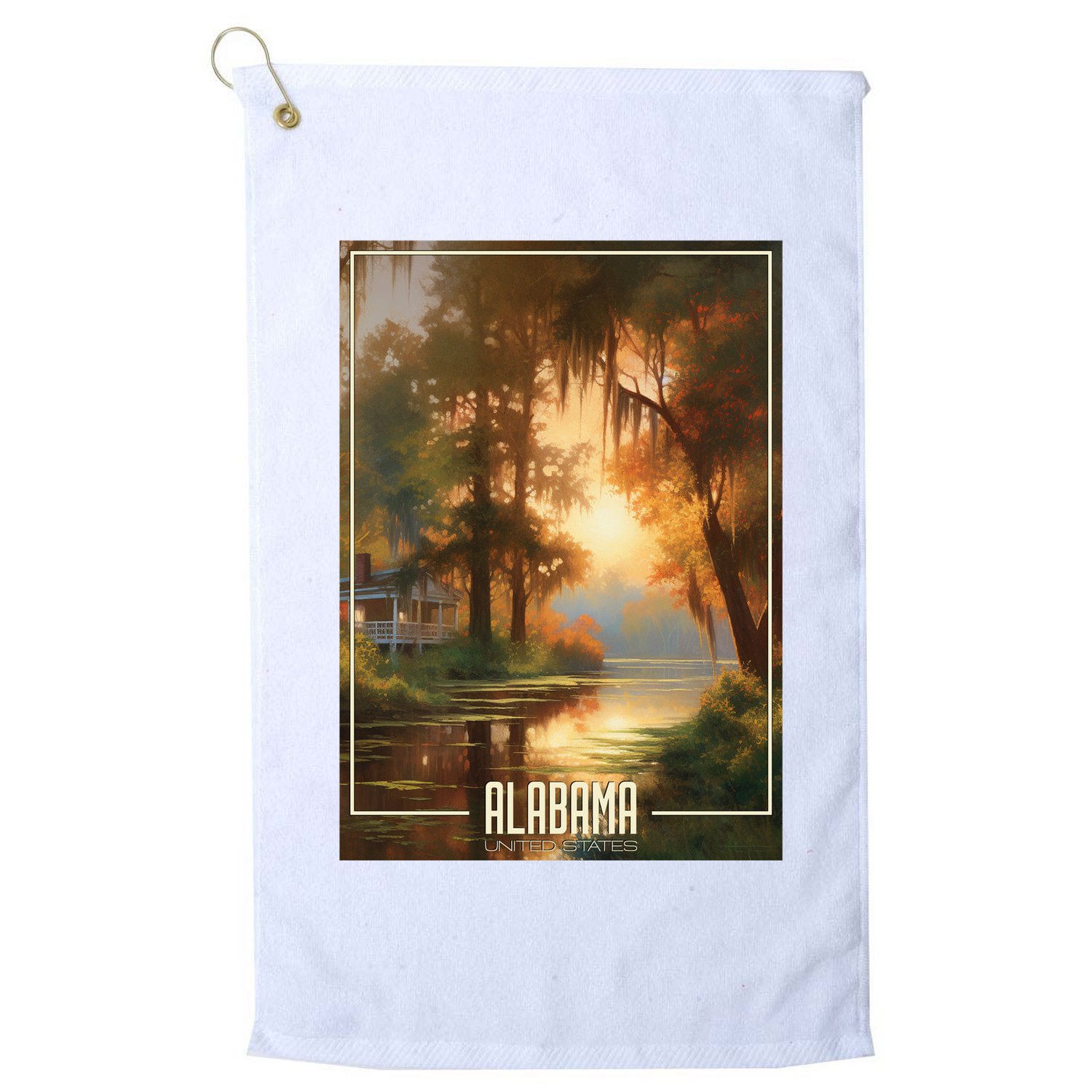 Serene Southern Sunset Alabama Golf Towel