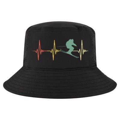 Ski Snowboard Skiing Heartbeat Snow Mountain Winter Skier Cool Gift Cool Comfort Performance Bucket Hat