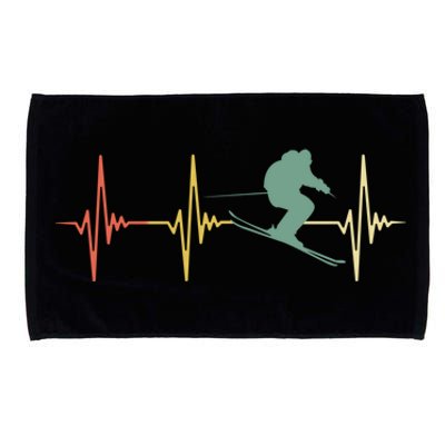 Ski Snowboard Skiing Heartbeat Snow Mountain Winter Skier Cool Gift Microfiber Hand Towel