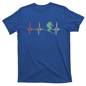 Ski Snowboard Skiing Heartbeat Snow Mountain Winter Skier Cool Gift T-Shirt