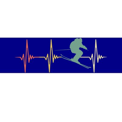 Ski Snowboard Skiing Heartbeat Snow Mountain Winter Skier Cool Gift Bumper Sticker