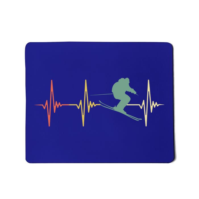 Ski Snowboard Skiing Heartbeat Snow Mountain Winter Skier Cool Gift Mousepad