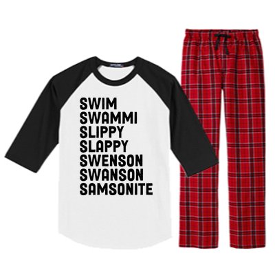 Swammi Slippy Slappy Swenson Swanson Samsonite Raglan Sleeve Pajama Set