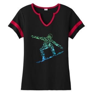 Snowboard Snowboarder Snowboarding Ladies Halftime Notch Neck Tee