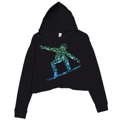 Snowboard Snowboarder Snowboarding Crop Fleece Hoodie