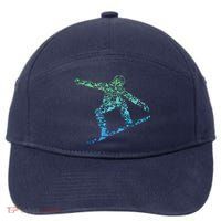 Snowboard Snowboarder Snowboarding 7-Panel Snapback Hat