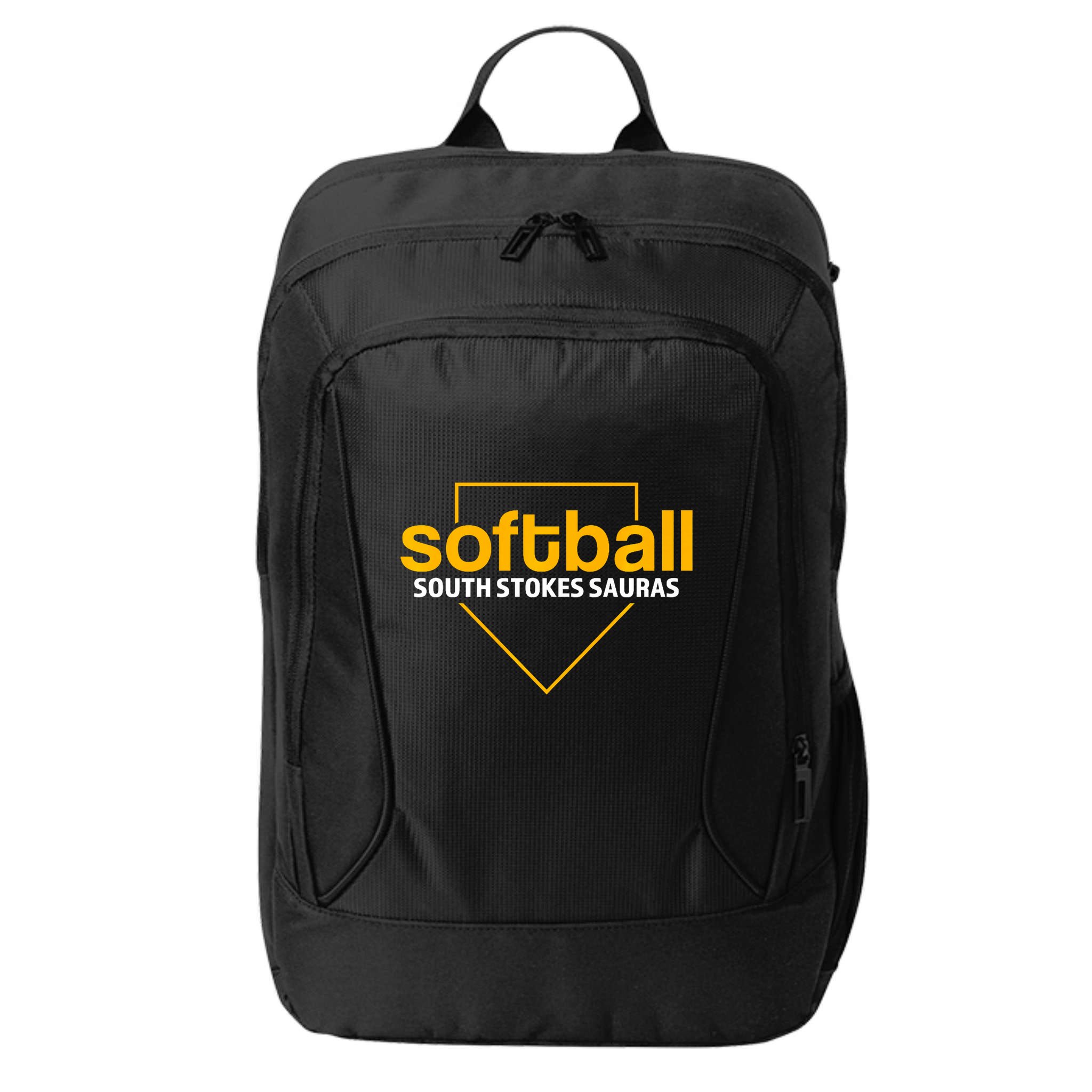 South Stokes Sauras Softball Home Plate City Backpack