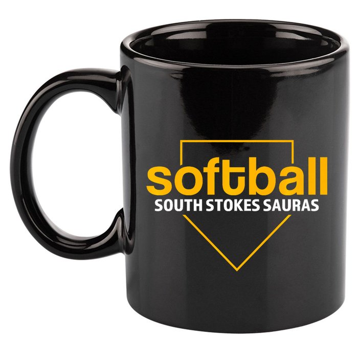 South Stokes Sauras Softball Home Plate 11oz C Handle Ceramic Mug