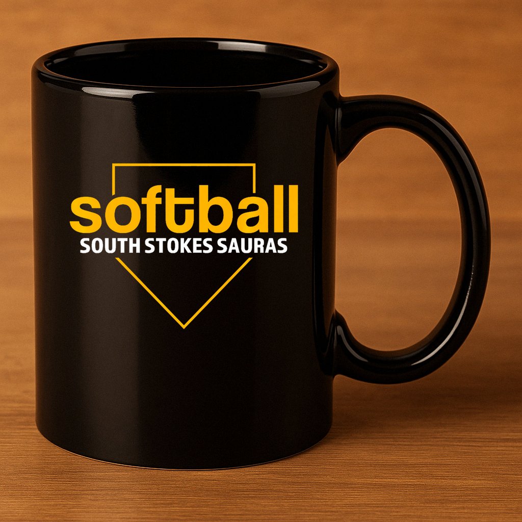South Stokes Sauras Softball Home Plate 11oz C Handle Ceramic Mug