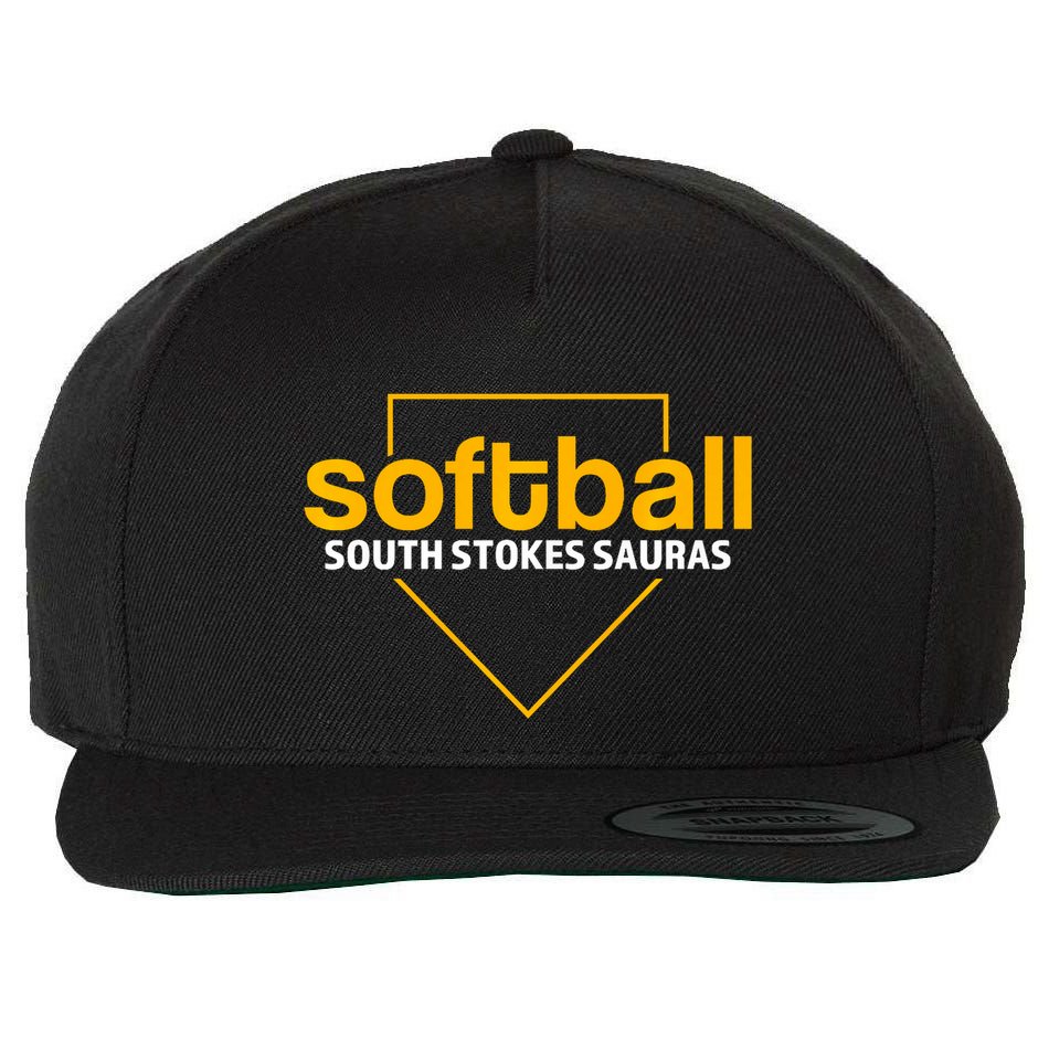 South Stokes Sauras Softball Home Plate Wool Snapback Cap