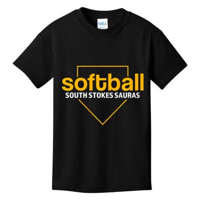 South Stokes Sauras Softball Home Plate Kids T-Shirt