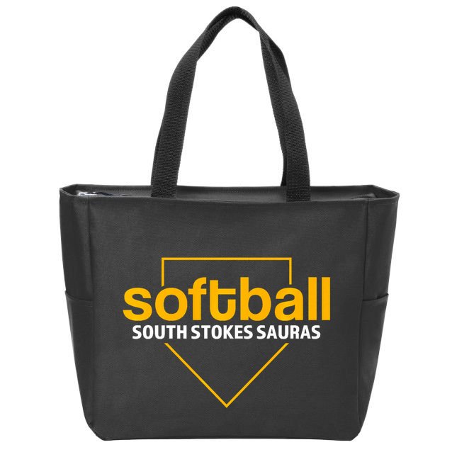 South Stokes Sauras Softball Home Plate Zip Tote Bag