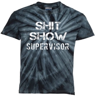 Shit Show Supervisor Funny Mom Boss Manager Teacher Gift Kids Tie-Dye T-Shirt