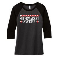 Supermarket Sweep Women's Tri-Blend 3/4-Sleeve Raglan Shirt