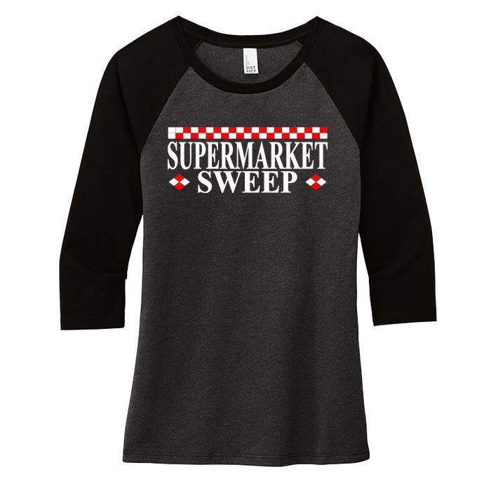 Supermarket Sweep Women's Tri-Blend 3/4-Sleeve Raglan Shirt