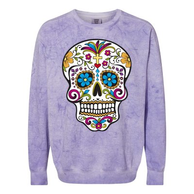 Sugar Skull Colorblast Crewneck Sweatshirt