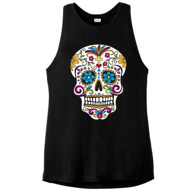 Sugar Skull Ladies PosiCharge Tri-Blend Wicking Tank