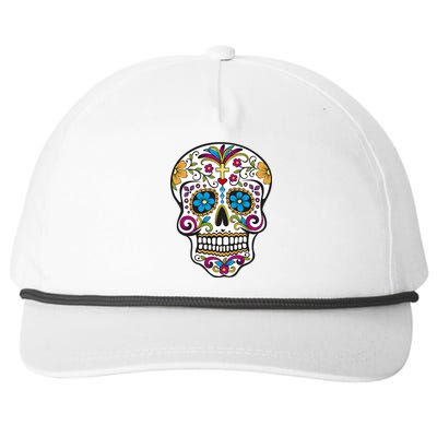 Sugar Skull Snapback Five-Panel Rope Hat