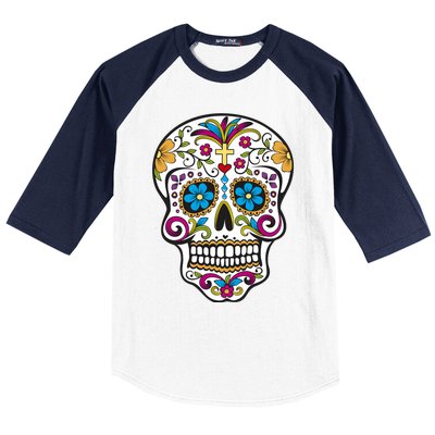 Sugar Skull Baseball Sleeve Shirt