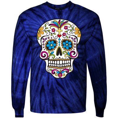 Sugar Skull Tie-Dye Long Sleeve Shirt