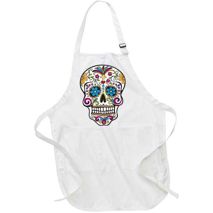 Sugar Skull Full-Length Apron With Pockets